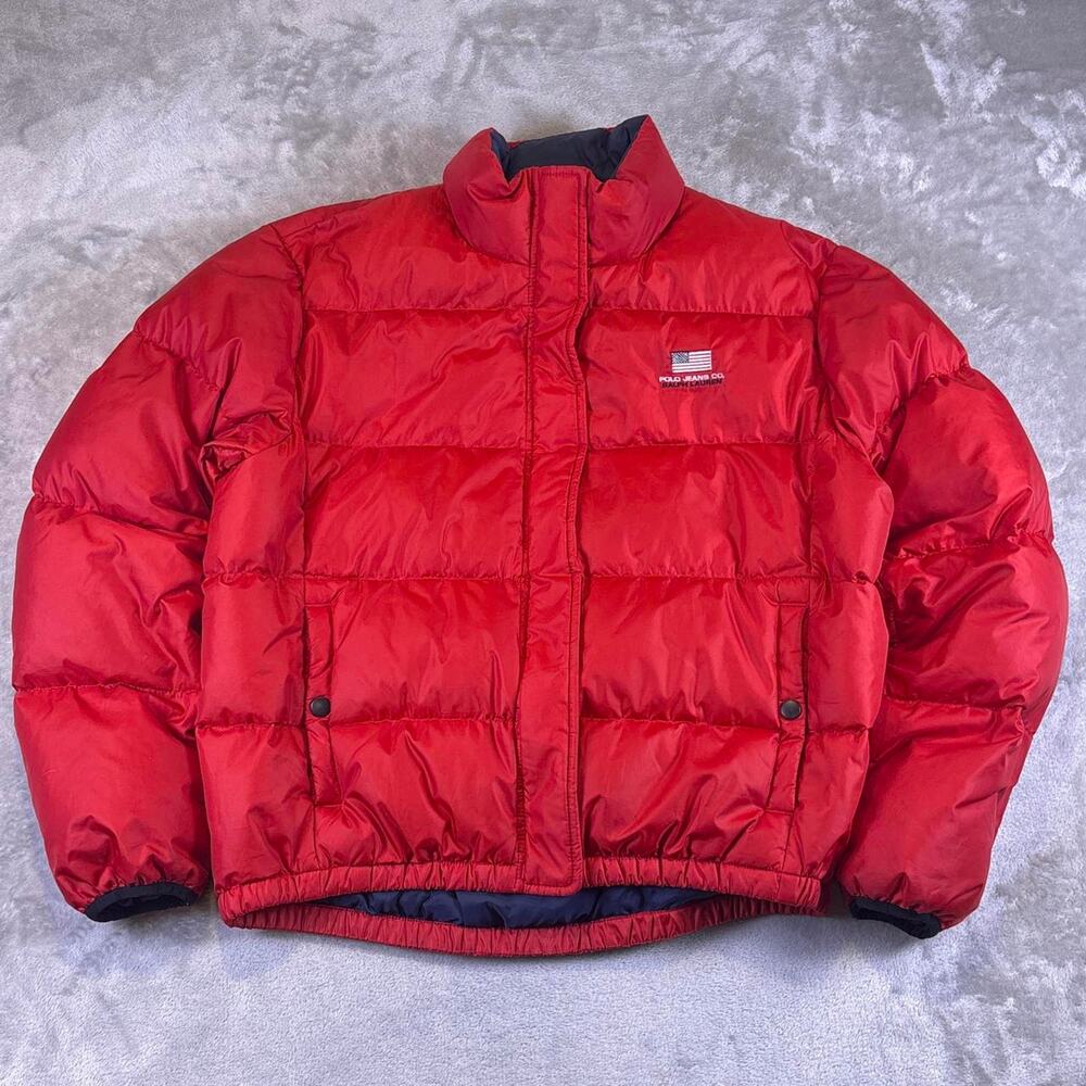 Vintage RL Polo Jeans Co. Ralph Lauren Down Puffer Jacket Men’s Large Red